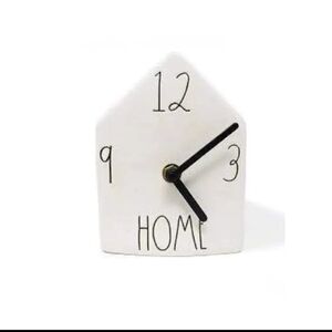 Rae Dunn White LE Mantel Clock Ceramic Decor